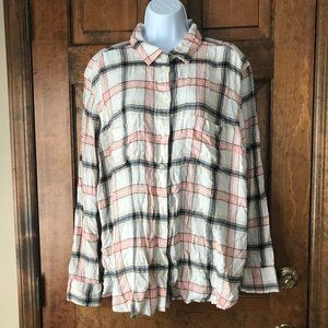 FINAL PRICE - H&M Pink & Black Plaid Shirt Size 20